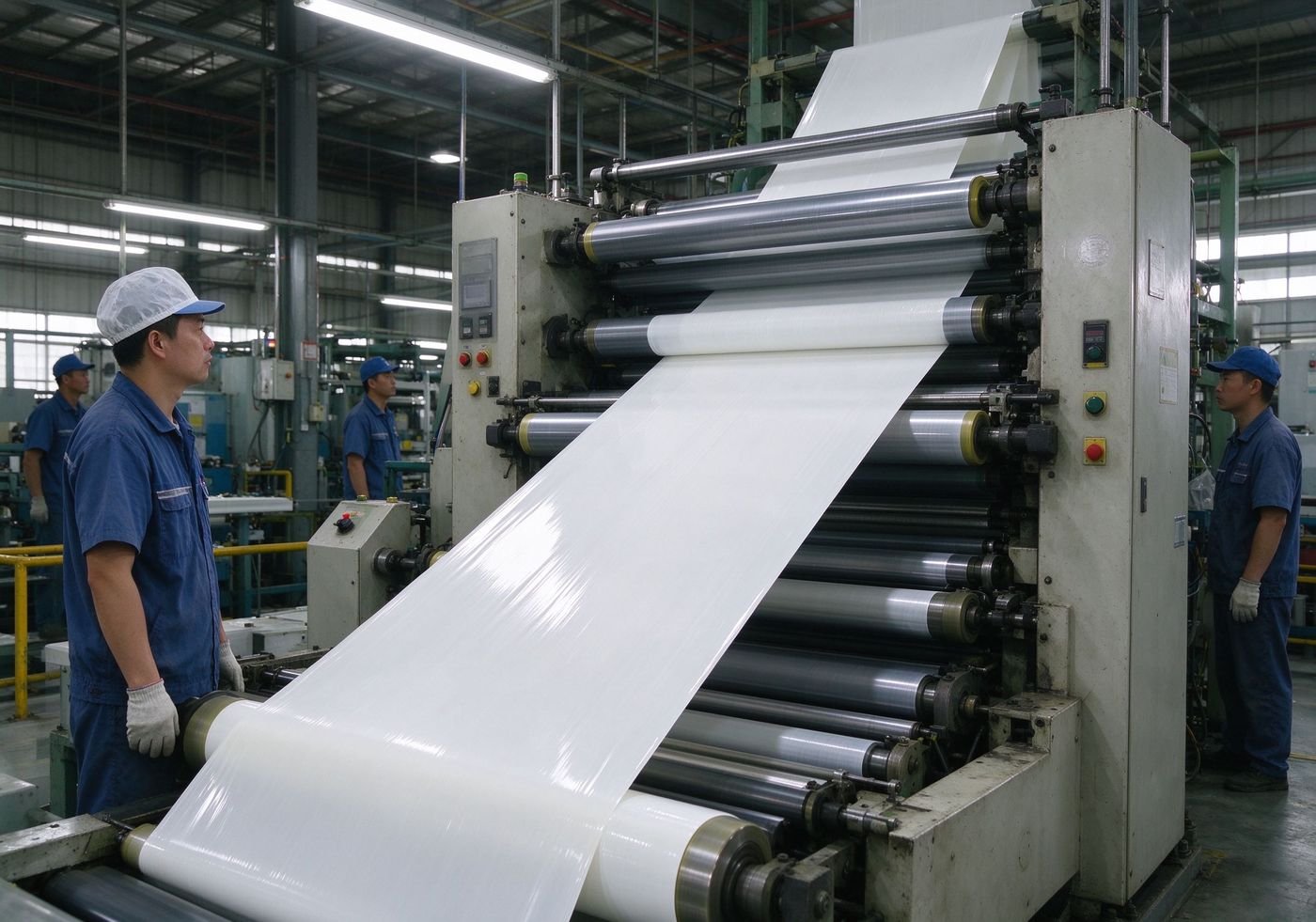 coating line producing surface protective film in factory